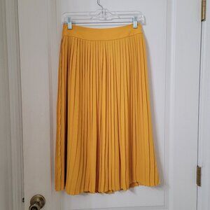 J. Crew Size 0 Sunflower Yellow Accordion Pleat Midi Skirt, Exc. Used Condition